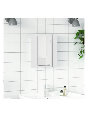 Sonata H Шкаф с LED огледало за баня, бял, 40x12x45 см, акрил
