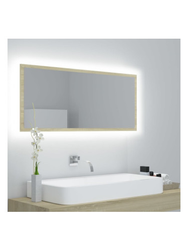 Sonata H LED огледало за баня, дъб сонома, 100x8,5x37 см, акрил