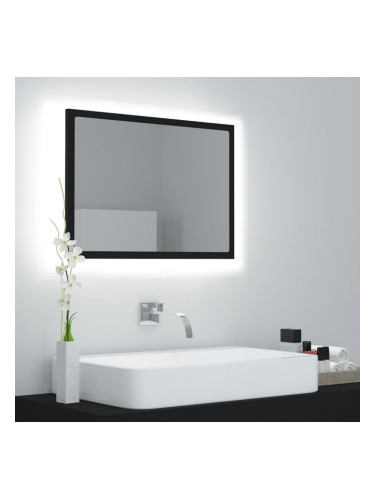 Sonata H LED огледало за баня, черно, 60x8,5x37 см, акрил