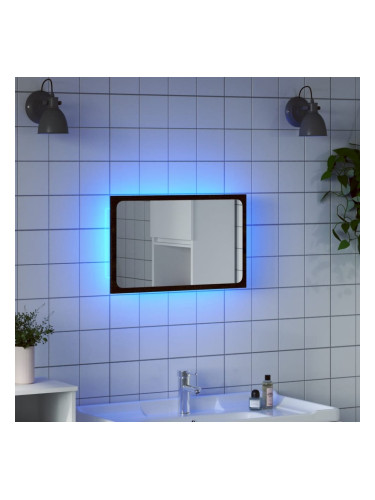 Sonata H LED огледало за баня, кафяв дъб, 60x8,5x38 см, инженерно дърво