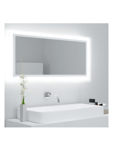 Sonata H LED огледало за баня, бяло, 100x8,5x37 см, акрил