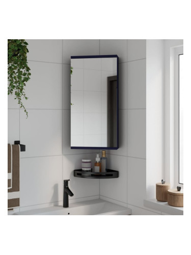 Sonata H Ъглов шкаф с огледало за баня сив 30x24x60 см