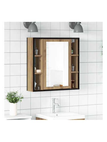 Sonata H Огледален шкаф за баня дъб артизан 60x16x60 см инженерно дърво