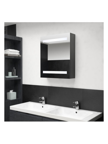 Sonata H LED шкаф с огледало за баня, сив, 50x14x60 см