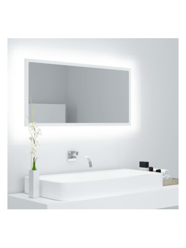 Sonata H LED огледало за баня, бяло, 90x8,5x37 см, акрил