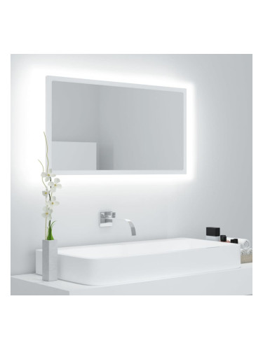Sonata H LED огледало за баня, бяло, 80x8,5x37 см, акрил