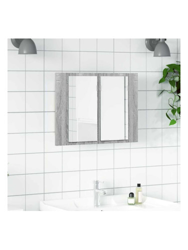Sonata H LED огледален шкаф, сив сонома, 60x12x45 см, инженерно дърво