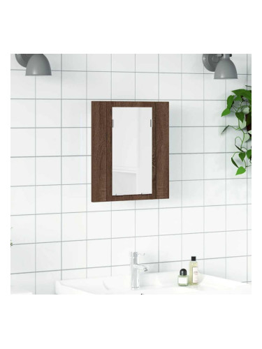 Sonata H LED шкаф за баня огледало кафяв дъб 40x12x45 см инженерно дърво