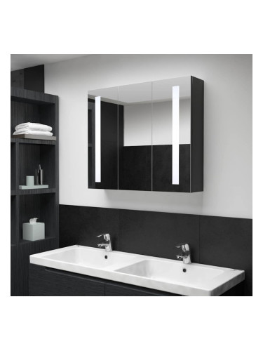 Sonata H LED шкаф с огледало за баня, 89x14x62 см