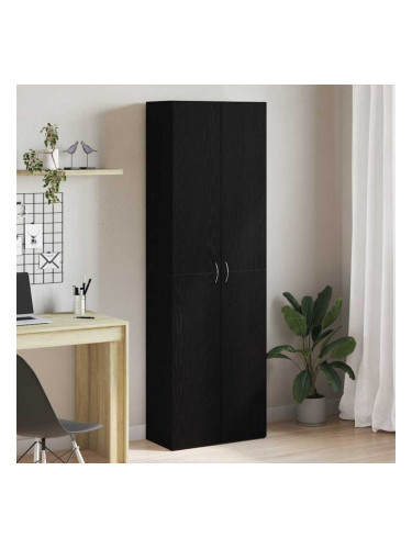 Sonata H Офис шкаф с рафт Черен дъб 60 x 32 x 190 Инженерно дърво