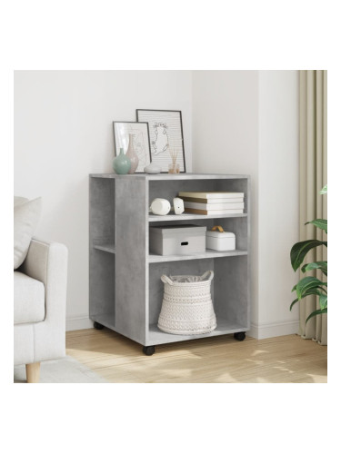 Sonata H Странична маса с колела бетонно сив 55x60x78 см инженерно дърво