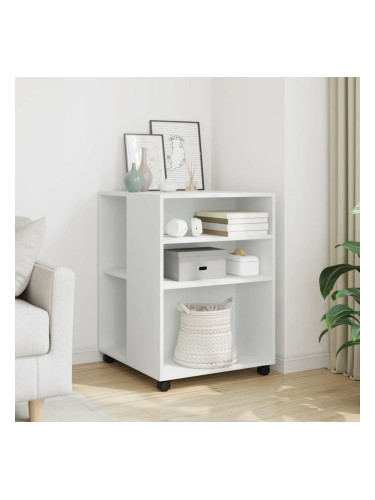 Sonata H Помощна маса с колелца бяла 55x60x78 см инженерно дърво