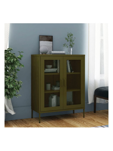 Sonata H Шкаф за съхранение, маслиненозелен, 80х35х101,5 см, стомана