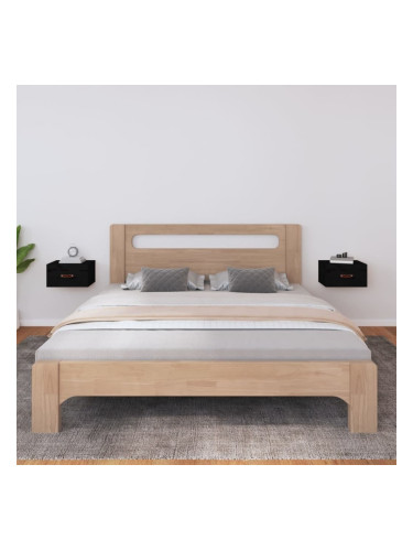 Sonata H Нощни шкафчета за стенен монтаж, 2 бр, черен, 40x29,5x22 см