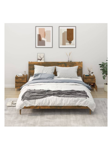 Sonata H Нощни шкафчета 2 бр опушен дъб 40x35x50 см