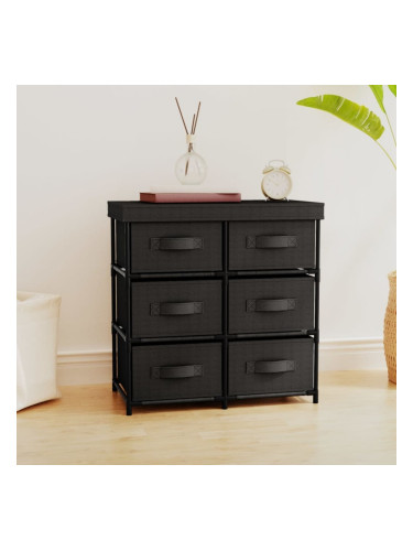 Sonata H Шкаф за съхранение с 6 чекмеджета, 55x29x55 см, черна стомана