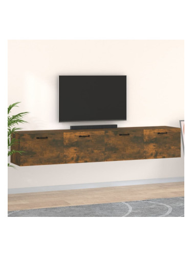 Sonata H Стенни шкафове 2 бр опушен дъб 100x36,5x35 см инженерно дърво