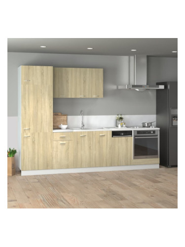 Sonata H Комплект кухненски шкафове, 7 части, Lyon, дъб сонома, инженерно дърво