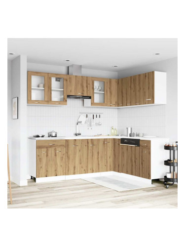 Sonata H Комплект кухненски шкафове, 11 части, Lyon, дъбов рафт, инженерна дървесина