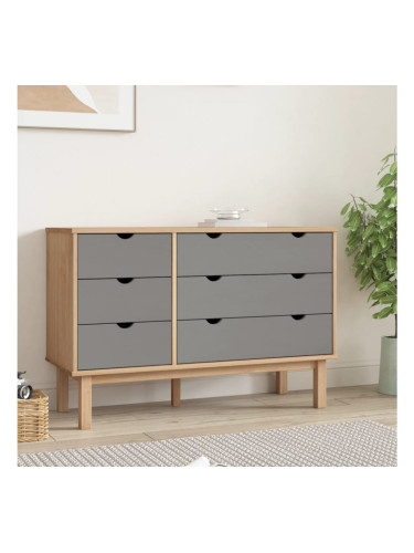Sonata H Шкаф с чекмеджета OTTA кафяво и сиво 111x43x73,5 см бор масив