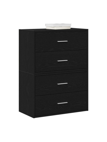 Sonata H Шкафове с 2 чекмеджета 2бр черен дъб 60x31x40см инженерно дърво
