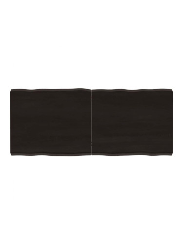 Sonata H Плот за маса тъмнокафяв 120x50x(2-6) см обработен масивен дъб
