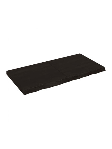 Sonata H Плот за маса тъмнокафяв 120x60x(2-6) см обработен масивен дъб