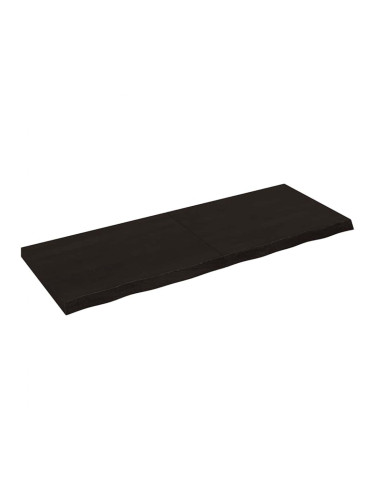 Sonata H Плот за маса тъмнокафяв 160x60x(2-6) см обработен масивен дъб