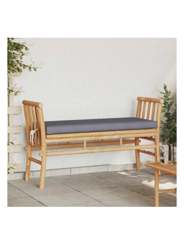 Sonata H Градинска пейка с възглавница Кафяво 110 x 38 x 65 см бамбук