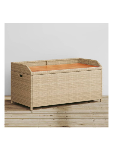 Sonata H Пейка за съхранение микс бежово 100x50x52 см полиратан и акация