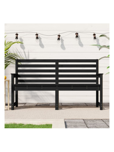 Sonata H Градинска пейка, черна, 159,5x48x91,5 см, борово дърво масив