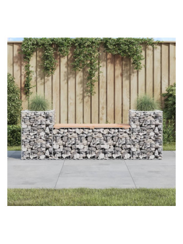 Sonata H Градинска пейка габион 183x41x60,5 см дугласко дърво масив
