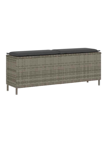 Sonata H Градинска пейка с възглавница сива 110x30x40,5 cm Поли ратан