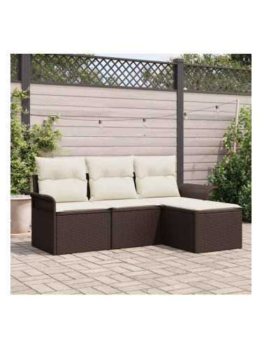 Sonata H Градински Софа Комплект 4 pcs Кафяво 55 x 55 x 37см полиратан