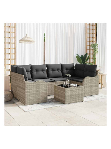 Sonata H Градински Софа Комплект 7 pcs Светлосиво 55 x 55 x 37 см