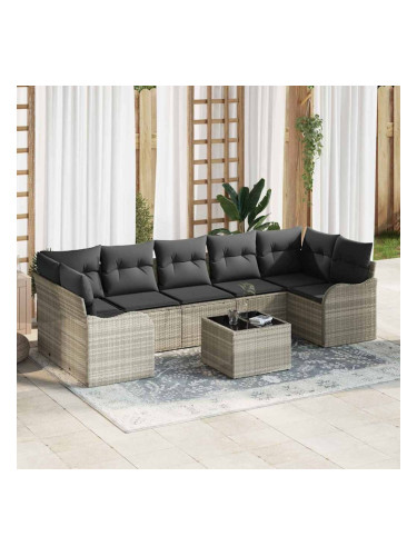 Sonata H Градински Софа Комплект 8 pcs Светлосиво 55 x 55 x 37 см