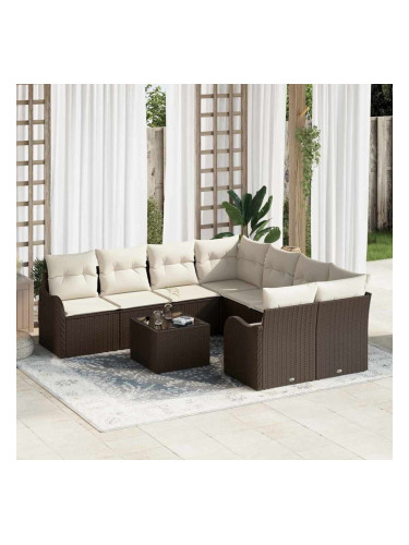 Sonata H Градински Софа Комплект 9 pcs Кафяво 55 x 55 x 37 см Полиратан