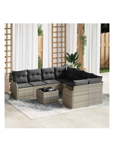 Sonata H Градински Софа Комплект 9 pcs Светлосиво 55 x 55 x 37 см