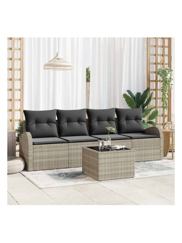 Sonata H Градински Софа Комплект 5 pcs Светлосиво 55 x 55 x 37 см