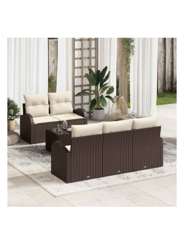 Sonata H Градински Софа Комплект 6 pcs Кафяво 55 x 55 x 37 см Полиратан