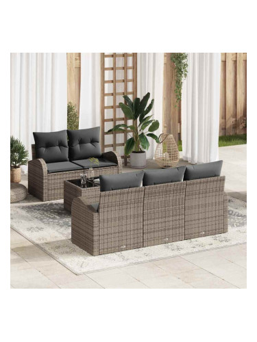 Sonata H Градински Софа Комплект 6 pcs Сив 55 x 55 x 37 см Полиратан