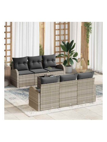 Sonata H Градински Софа Комплект 7 pcs Светлосиво 55 x 55 x 37 см