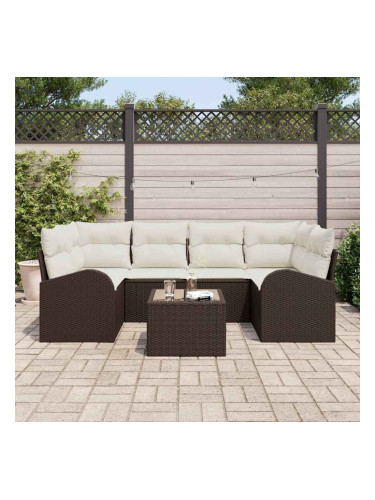 Sonata H Градински Софа Комплект 7 pcs Кафяво 55 x 55 x 37 см Полиратан
