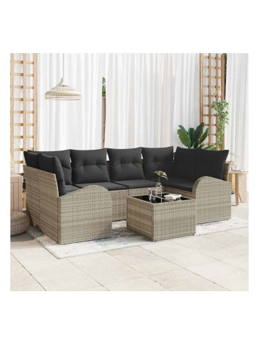 Sonata H Градински Софа Комплект 7 pcs Светлосиво 55 x 55 x 37 см