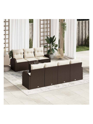 Sonata H Градински Софа Комплект 8 pcs Кафяво 55 x 55 x 37 см полиратан