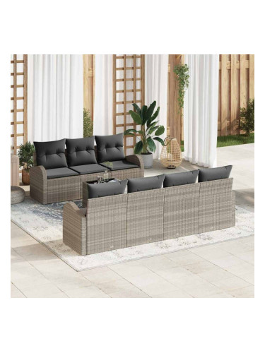 Sonata H Градински Софа Комплект 8 pcs Светлосиво 55 x 55 x 37 см