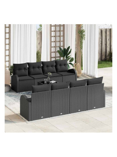Sonata H Градински Софа Комплект 7 pcs Черно 55 x 55 x 37 см полиратан