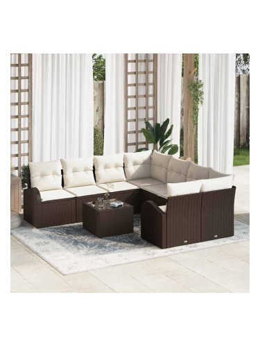 Sonata H Градински Софа Комплект 9 pcs Кафяво 55 x 55 x 37 см полиратан