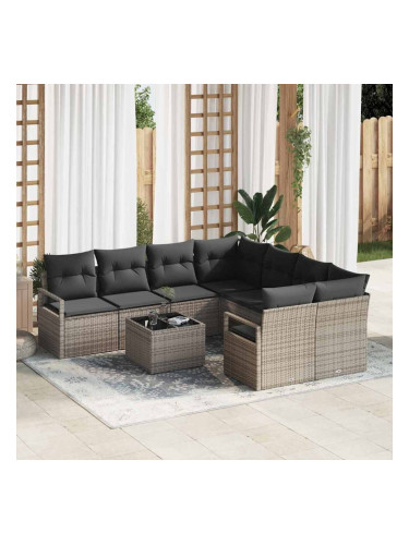 Sonata H Градински Софа Комплект 9 pcs Сив 55 x 55 x 37 см полиратан