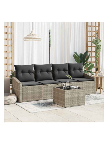 Sonata H Градински Софа Комплект 5 pcs Светлосиво 55 x 55 x 37 см